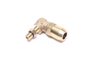З'єднувач пневматичний D12 різьбовий-з накидною гайкою L-подібний М10х1 латунь (RIDER)
