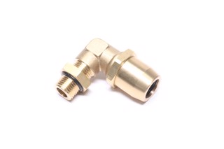 З'єднувач пневматичний D15 різьбовий-з накидною гайкою L-подібний М16х1.5 латунь (RIDER)