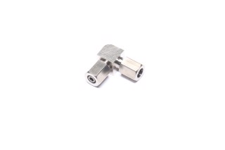 З'єднувач пневматичний D4-4 з накидною гайкою L-подібний сталь (RIDER)