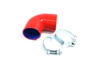 Патрубок турбокомпресора МТЗ,ПАЗ,ЗІЛ-5301 (СИЛІКОН, D=90 мм, L=110Х110 мм) з хомутами (DETALKA)