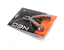 Багатофункціональний інструмент, 11 елементів, велике лезо, з LED (NEO)