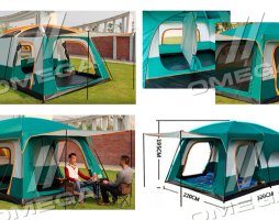 Палатка 3х(6ти) местная, "DrunkCarp"(зеленая)с тамбуром и тентом, для пикника 320*220*195 <AXXIS>. ax-1219