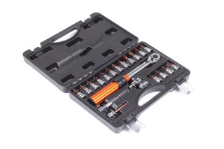 Динамометричний ключ 1/4”, 5-25 Нм, набір із 21 шт. (NEO)