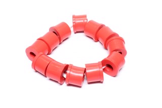 Втулка вушка ресори УАЗ (12 штук, силікон ЧЕРВОНИЙ, РЕМОНТНА D=42 мм)