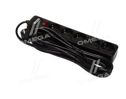 Мережевий фільтр-подовжувач Optima Base 5 5m BLACK провід 3*0,75мм2 <AXXIS>