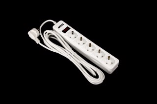 Мережевий фільтр-подовжувач Optima Base 5 5m WHITE провід 3*0,75мм2<AXXIS>