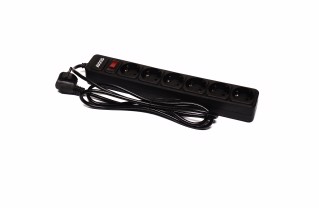 Мережевий фільтр-подовжувач Optima Base 6 1,8m BLACK провід 3*0,75мм2<AXXIS>