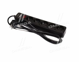 Мережевий фільтр-подовжувач з USB2 Optima Base 5 1,8m BLACK провід 3*0,75мм2<AXXIS>