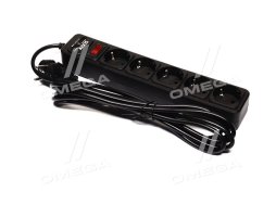 Мережевий фільтр-подовжувач з USB2 Optima Base 5 3m BLACK провід 3*0,75мм2 <AXXIS>