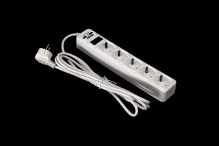 Мережевий фільтр-подовжувач з USB2 Optima Base 5 3m WHITE провід 3*0,75мм2<AXXIS>