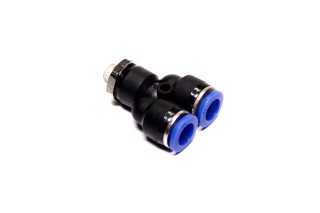 З'єднувач пневматичний D10-10 різьбовий-цанговий Y-подібний 1/8 пластик (RIDER)