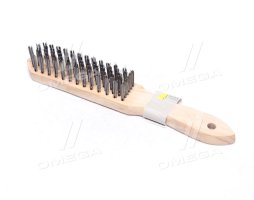 Щітка дротяна, 6 рядів, дерев'яна рукоятка (TOPEX)
