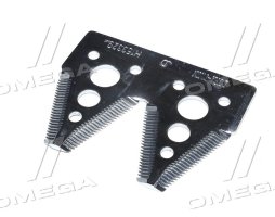 Сегмент ножа жатки подвійний JD600, 102х83х3мм. d=10,5мм. дрібна насічка, 22 зуба (H153329) (JD)