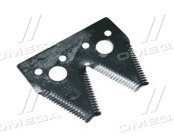 Сегмент ножа жатки подвійний JD600R/F 101х83х3мм. d=6,2мм. середня насічка, 15 зубців(H163131)(Ri.ma