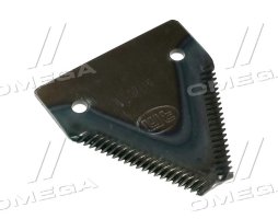 Сегмент ножа жатки Claas 84х76х3 мм. d=6,5мм. средняя насечка, 19 зубов(767936.0/000666741) (Ri.ma)