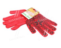 Рукавички "Зірка" з ПВХ-рисунком чорний/червоний 40/60 7 клас розмір 11 (DOLONI)