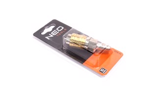 З'єднувач пневматичний d10 ялинка-куплунг прямий "гніздо" сталь-латунь (NEO)