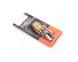 З'єднувач пневматичний d10 ялинка-куплунг прямий зі штуцером сталь-латунь (NEO)