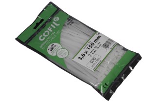 Хомут пластиковый 3,6х150мм. белый (100шт) (Cofil)