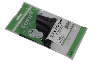 Хомут пластиковий 2,5 х100мм. чорний (100шт) (Cofil)