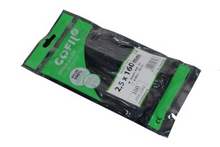 Хомут пластиковий 2,5 х160мм. чорний (100шт) (Cofil)