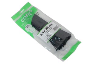 Хомут пластиковий 2,5 х200мм. чорний (100шт) (Cofil)