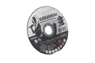 Диск відрізний по металу/нержав. сталі SAMURAI ТМ VIROK : O= 125х22.23 мм, t= 1.6 мм (25шт/уп)(VOREL
