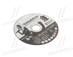 Диск відрізний по металу/нержав. сталі SAMURAI ТМ VIROK : O= 125х22.23 мм, t= 1.2 мм (25шт/уп)(VOREL