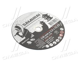 Диск отрезной по металлу/нержав. стали SAMURAI ТМ VIROK : O= 230х22.23 мм, t= 2.0 мм (25шт/уп)(VOREL