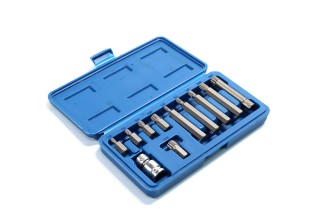 Насадки викруткові (біта) VOREL Cr-V. на тріщатку "Spline" 1/2", в пластм. фут. Набір 11шт.[20](VORE