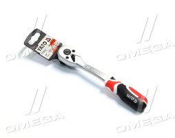 Тріщатка YATO : квадрат 3/8", L= 200 мм, 72T, вигнута ручка [6/48](YATO)