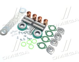 Шкворень в комплекте ГАЗ 3302 Р2 (D=25.3 мм)(втулки латунь Л90, РТИ NBR, полный на а/м) (DETALKA)