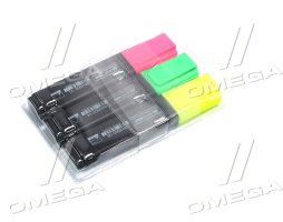 Набір маркерів текст., 3 кольори в пластиковому футлярі 2-4мм, BUROMAX