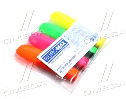 Набір маркерів текст., 4 кольори в пластиковому футлярі 2-4мм, BUROMAX NEON