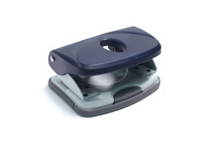 Дырокол 20стр., пластиковый с линейкой, синий, Welle-2, Axent