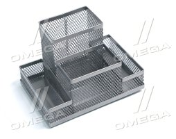 Підставка канцелярська, метал. сітка, 4 відділення, срібляста, Axent