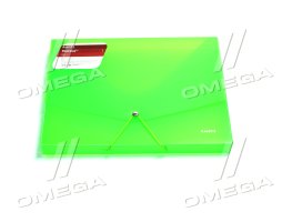 Папка-бокс, пластиковая А-4 на резин., 30мм, прозрач. зеленая, Axent