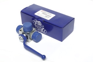 Кран гідравлічний кульовий 3-х ходовий S32-S32-S32 (М27х1.5-М27х1.5-М27х1.5) (Дорожня карта)