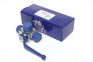 Кран гідравлічний кульовий 3-х ходовий S24-S24-S24 (М20х1.5-М20х1.5-М20х1.5) (Дорожня карта)