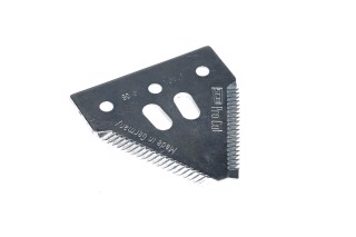 Сегмент ножа жатки JD 80х76х3; d=6мм. серед насічка,19 зубів,11tpi(AZ40032,AZ41727,10961.08)(SCHUMACHER)