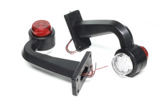 Фонарь габаритный 24V красный/белый (рожок) (упакованные L+R, цена за шт) (TEMPEST)