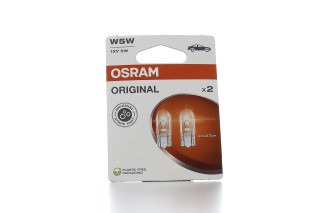 Лампа допоміжн. освітлення W5W 12V 5W W2,1X9, 5d ORIGINAL (2 шт) blister eco-упаковка (вир-во OSRAM)