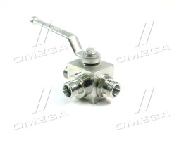 Кран гідравлічний кульовий 3-х ходовий S24-S24-S24 (М20х1.5-М20х1.5-М20х1.5) (ТМ JUBANA)