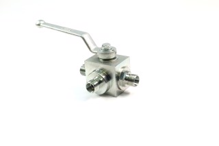 Кран гідравлічний кульовий 3-х ходовий S19-S19-S19 (М16х1.5-М16х1.5-М16х1.5) (ТМ JUBANA)