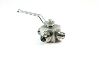 Кран гідравлічний кульовий 3-х ходовий S27-S27-S27 (М22х1.5-М22х1.5-М22х1.5) (ТМ JUBANA)