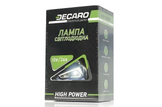 Лампа світлодіодна H4 LED 4100K 12V HIGH POWER <DECARO>