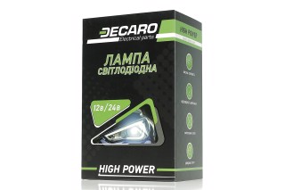 Лампа світлодіодна H7 LED 4100K 12V HIGH POWER <DECARO>