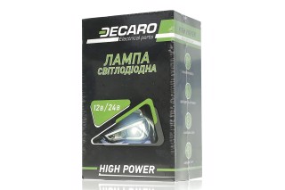 Лампа світлодіодна H4 LED 6500K 12V HIGH POWER <DECARO>