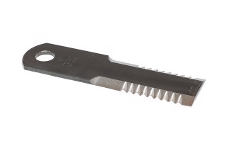 Нож измельчителя подвижный JD зубчатый 187X50X5 d=19,6 (AH213459, H212698) (Radura)