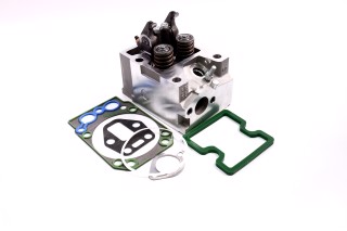 Головка блоку КАМАЗ ЄВРО в зборі (клапана,стійка коромисла,прокладка МЕТАЛОФТОРСІЛІКОН) (DETALKA)